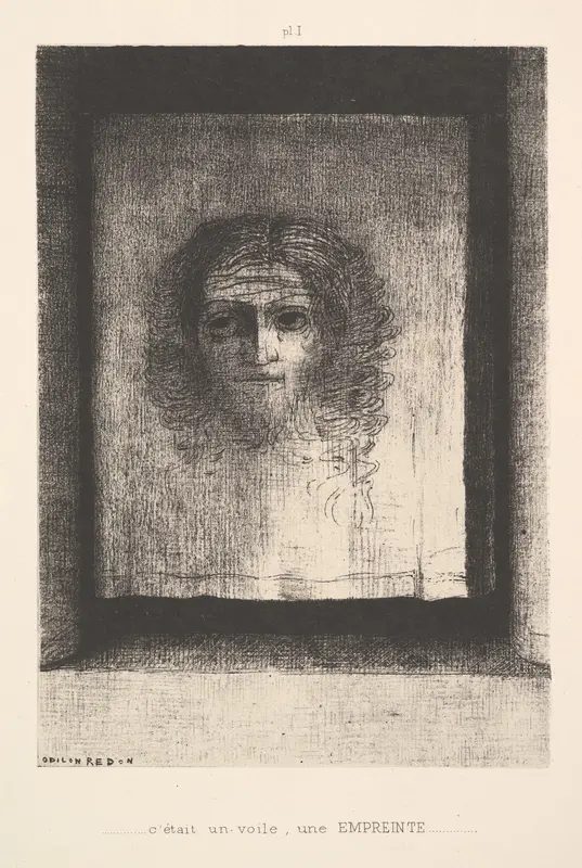 A Veil, a Printed Image by Odilon Redon - High-Resolution Digital Print
