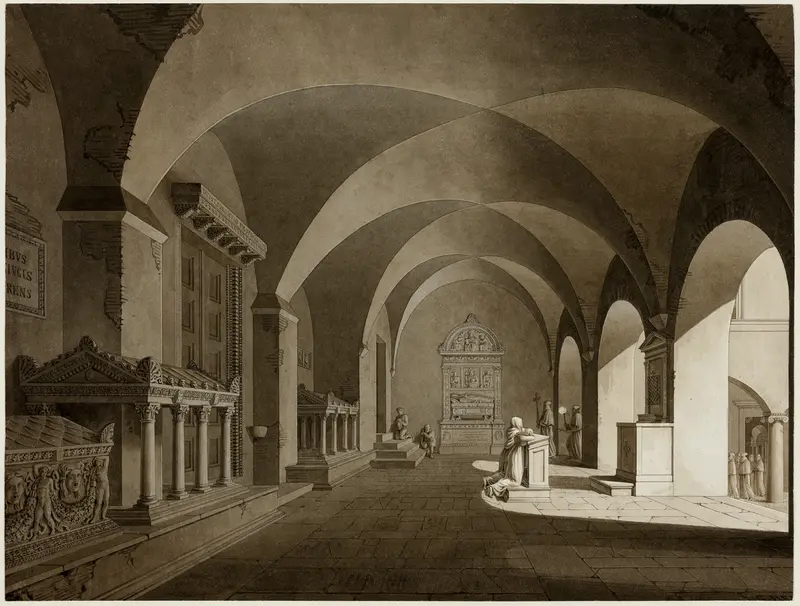 A View in San Lorenzo Fuori le Mura, Rome Wall Art by Gustav Friedrich Hetsch - High-Resolution Digital Print
