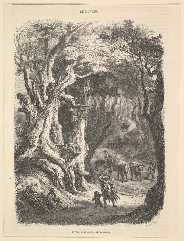 A View in the Forest of Morvan Wall Art by Antoine-Alphée Piaud - High-Resolution Digital Print