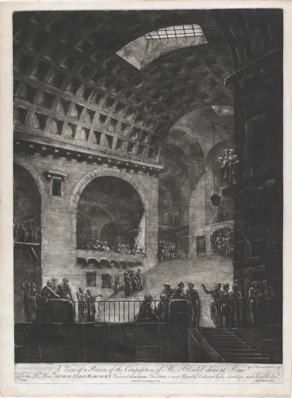 A View of a Prison of the Composition of Mr. Blondel done at Rome Wall Art by Georges François Blondel - High-Resolution Digital Print