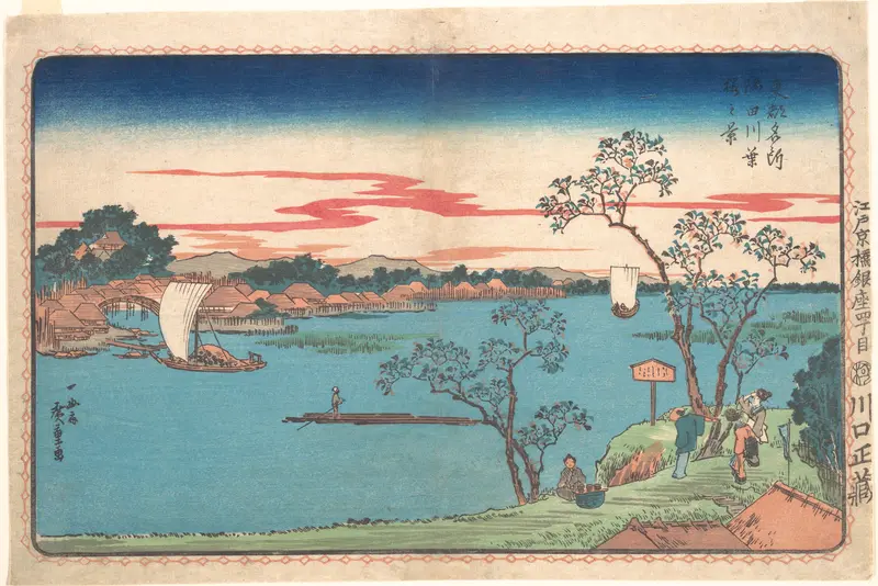 A View of Cherry Trees in Leaf along the Sumida River