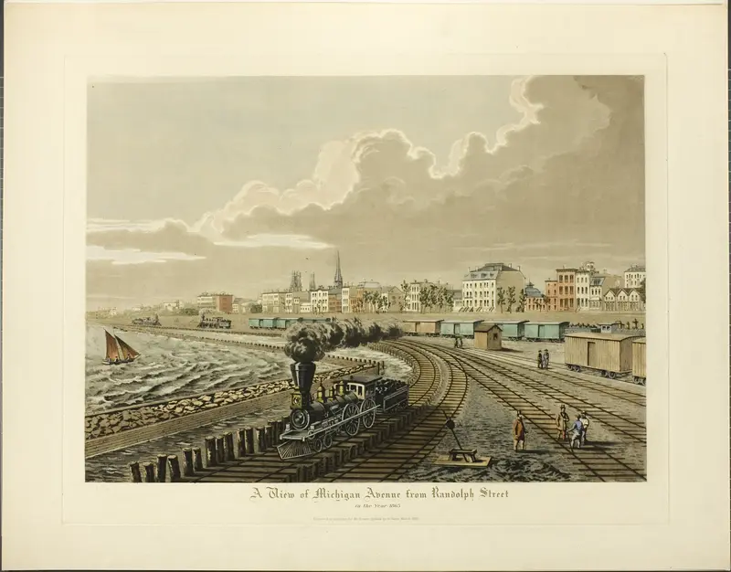 A View of Michigan Avenue from Randolph Street in the Year 1865