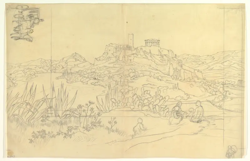 A View of the Ancient City (Parthenon?) Wall Art by Anonymous, German, 19th century - High-Resolution Digital Print