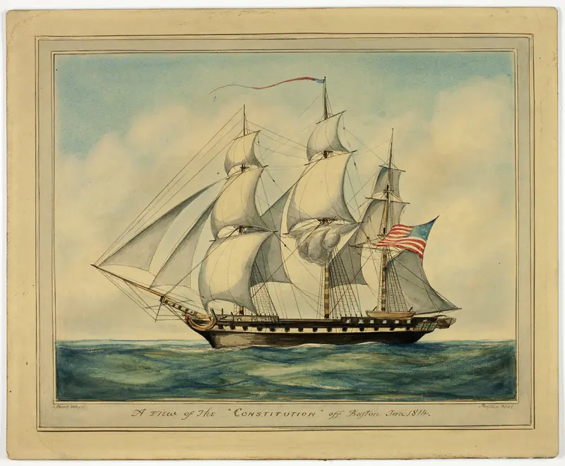 A View of the Constitution off Boston Wall Art by Isiah Whyte - High-Resolution Digital Print