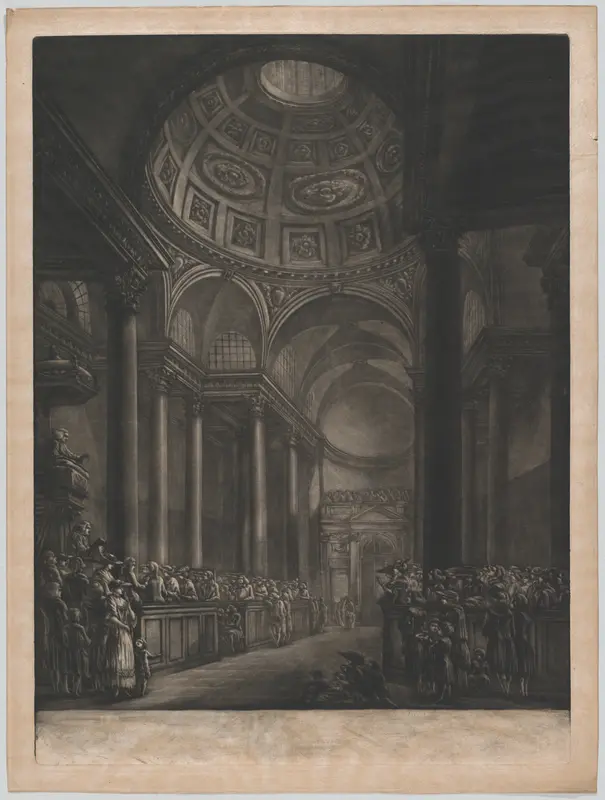 A View of the Inside of St. Stephens Walbrook, Done from the Drawing in his Majesty's Collection Wall Art by Georges François Blondel - High-Resolution Digital Print