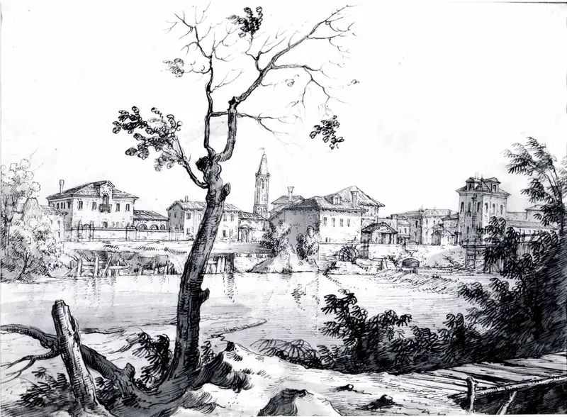 A Village on the Brenta Wall Art by Bernardo Bellotto - High-Resolution Digital Print