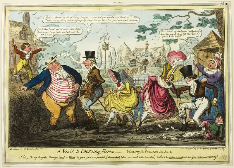 A Visit to Cockney Farm Wall Art by George Cruikshank - High-Resolution Digital Print