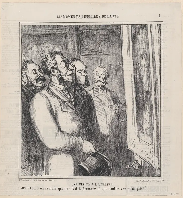A visit to the studio, from 'The difficult moments of life,' published in Le Charivari, March 28-29, 1864 Wall Art by Honoré Daumier - High-Resolution Digital Print