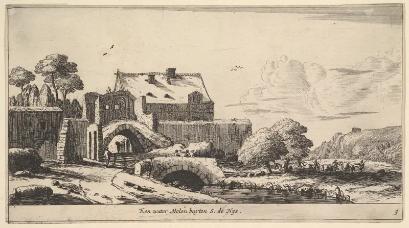 A Water Mill near St. Denis Wall Art by Reinier Nooms, called Zeeman - High-Resolution Digital Print