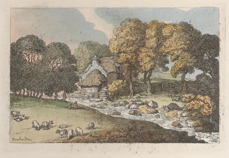 A Watercourse Wall Art by Thomas Rowlandson - High-Resolution Digital Print