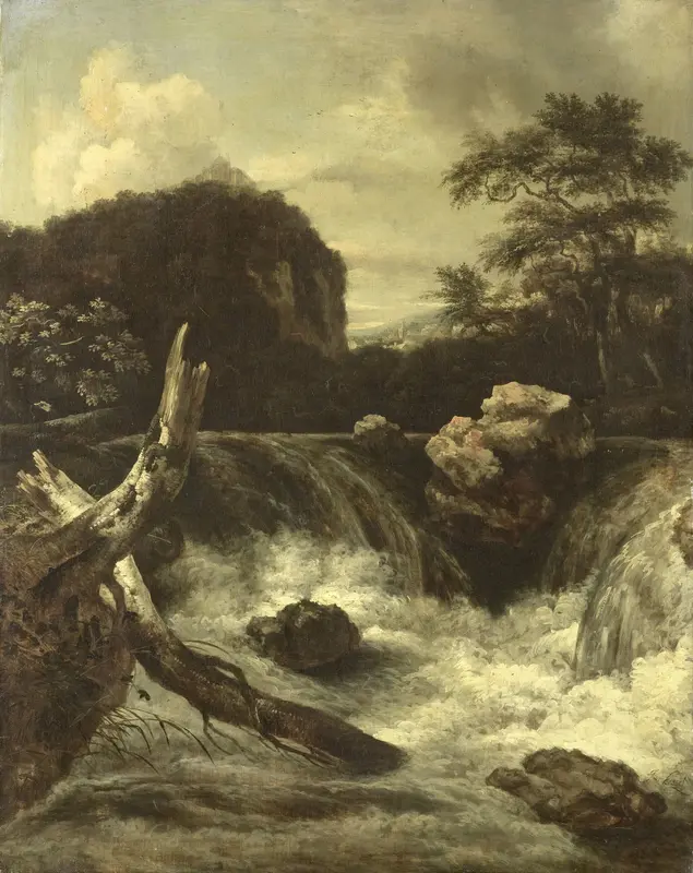A Waterfall Wall Art by Jan van Kessel (1641-1680) - High-Resolution Digital Print