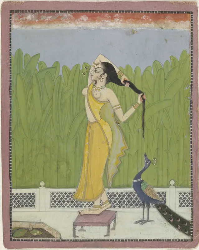 A woman drying her hair Wall Art by anonymous - High-Resolution Digital Print