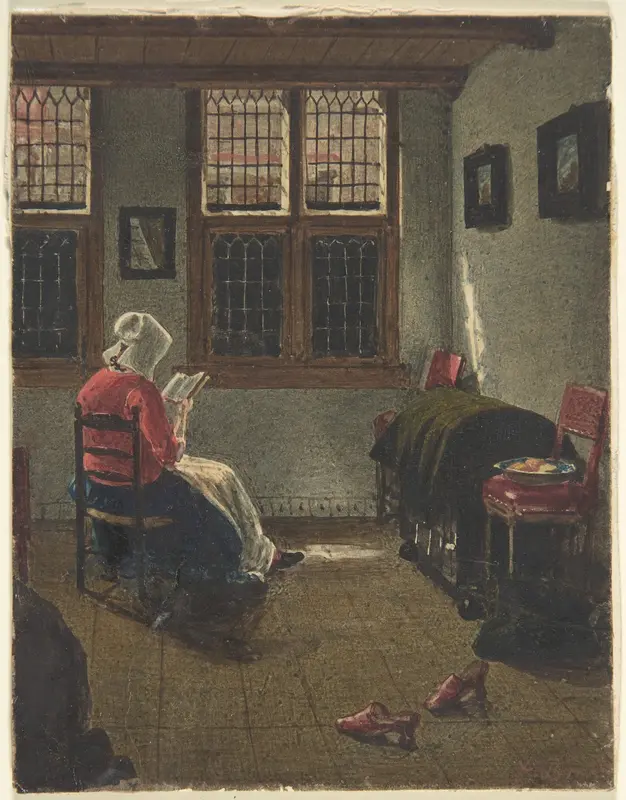 A Woman Reading, after Pieter Janssens Elinga Wall Art by François Bonvin - High-Resolution Digital Print