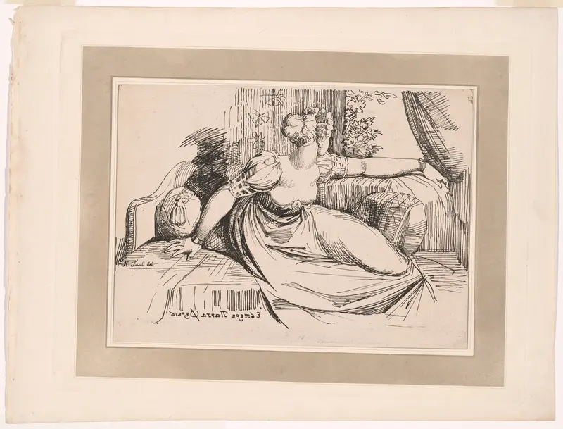 A Woman Sitting by the Window (“Evening Thou Bringest All”), from the first issue of Specimens of Polyautography