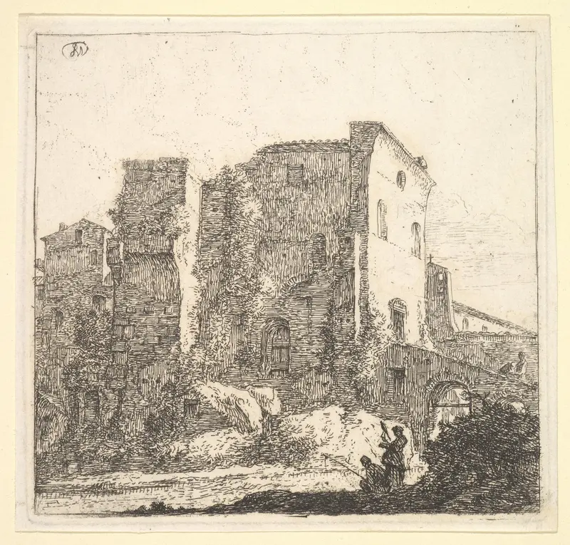 A Woman Spinning and a Fisherman Wall Art by Thomas Wijck - High-Resolution Digital Print