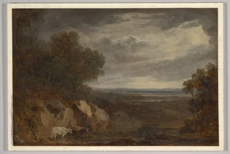 A wooded river landscape with cattle Wall Art by Benjamin Barker, the younger - High-Resolution Digital Print