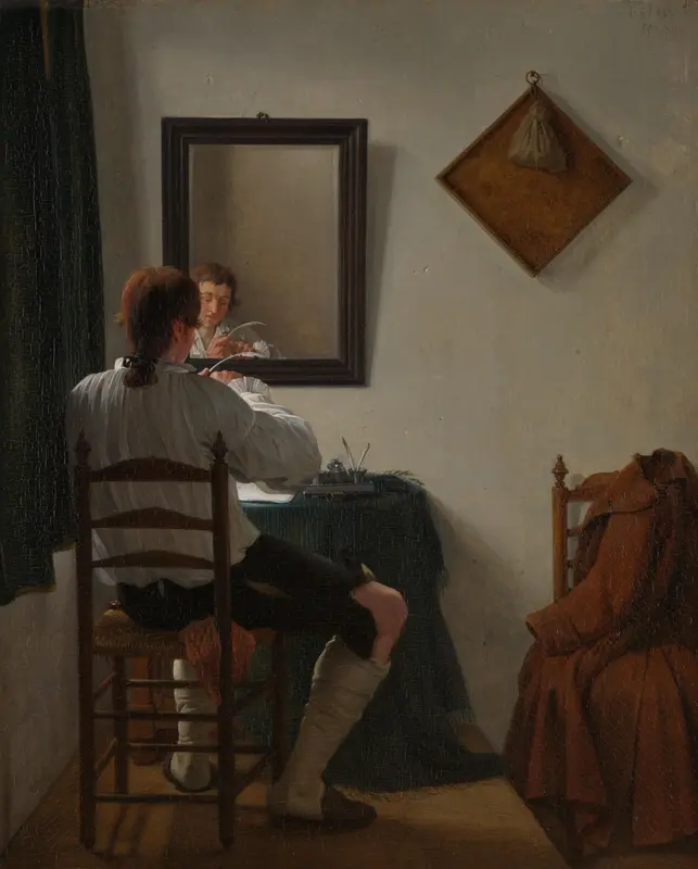 A Writer Trimming his Pen Wall Art by Jan Ekels (II) - High-Resolution Digital Print