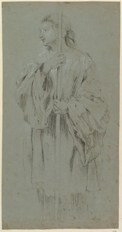 A Young Acolyte Bearing a Staff Wall Art by Anonymous, Dutch, 17th century - High-Resolution Digital Print