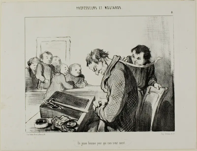 A Young Man to Whom Nothing is Sacred, plate 8 from Professeurs Et Moutards