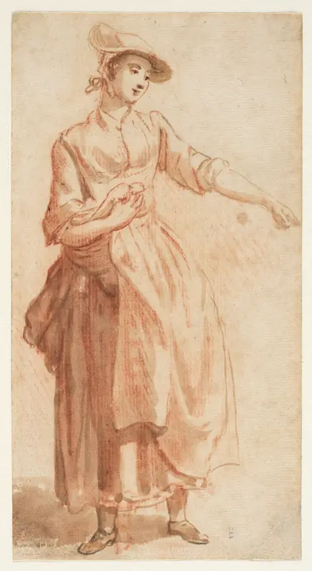 A Young Woman, Full Length, with Her Left Arm Outstretched Wall Art by Paul Sandby - High-Resolution Digital Print