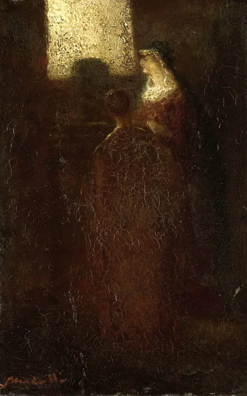 Aan het altaar Wall Art by Adolphe Joseph Thomas Monticelli - High-Resolution Digital Print