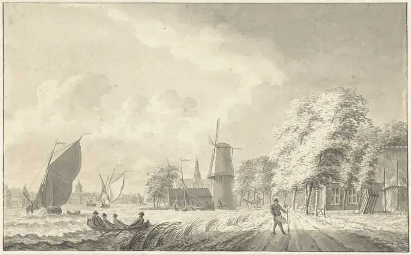 Aan het Spaarne te Haarlem Wall Art by Gerrit Groenewegen - High-Resolution Digital Print