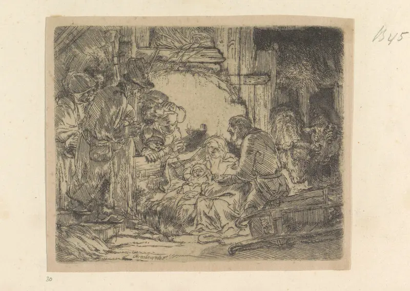 Aanbidding der herders: met de olielamp Wall Art by Henry Louis Basan - High-Resolution Digital Print