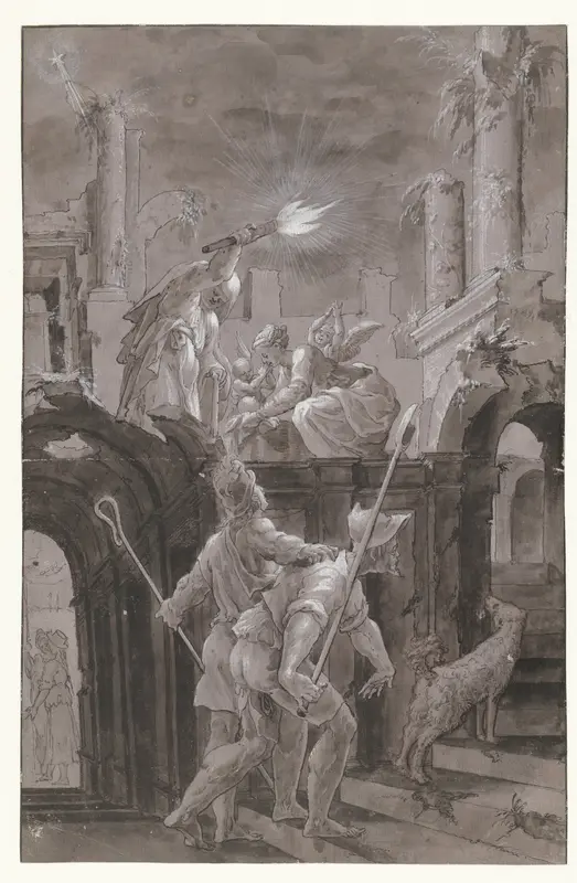 Aanbidding door de herders Wall Art by Meester van de Liechtensteinse Aanbidding - High-Resolution Digital Print