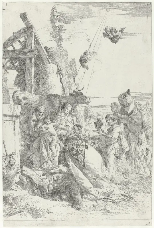Aanbidding van Christuskind door drie koningen Wall Art by Giovanni Domenico Tiepolo - High-Resolution Digital Print