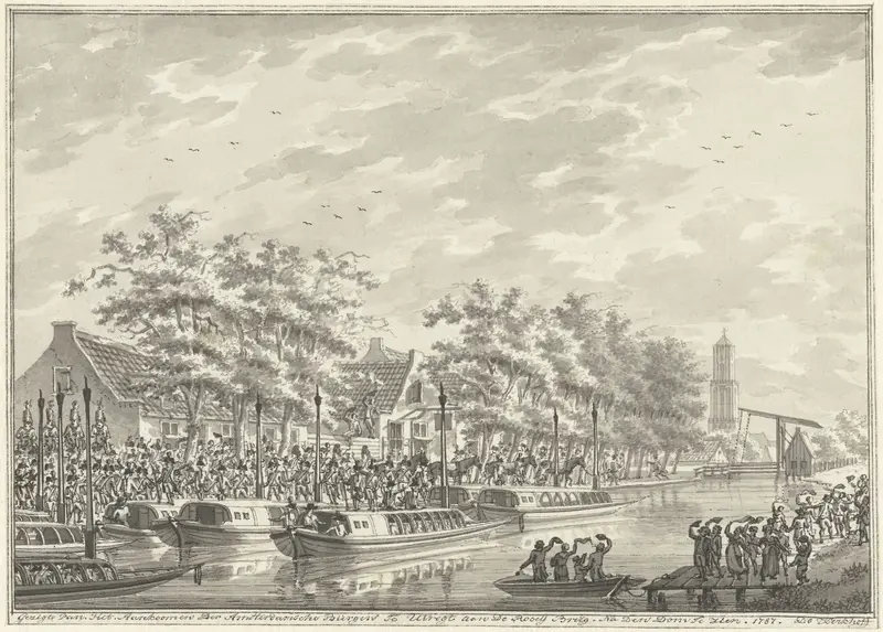 Aankomst van de Amsterdammers in Utrecht, 1787 Wall Art by Unknown - High-Resolution Digital Print