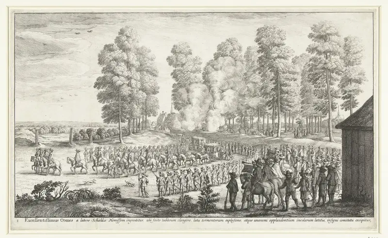 Aankomst van de graaf te Hemiksem, 1650 Wall Art by Unknown - High-Resolution Digital Print