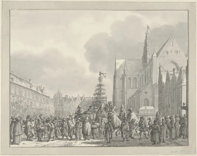 Aankomst van Fransen op de Grote Markt te Haarlem, 1795 Wall Art by Vincent Jansz. van der Vinne - High-Resolution Digital Print