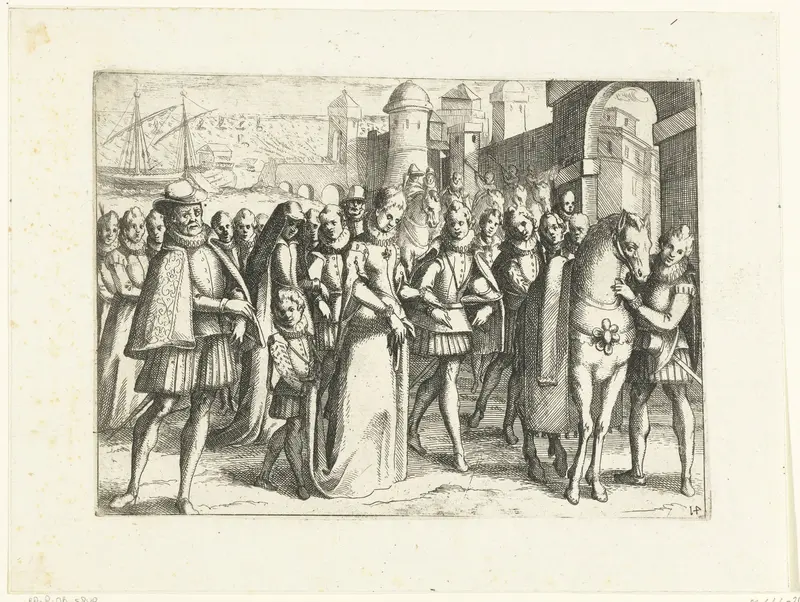 Aankomst van Margaretha van Oostenrijk in Valencia Wall Art by Jacques Callot - High-Resolution Digital Print