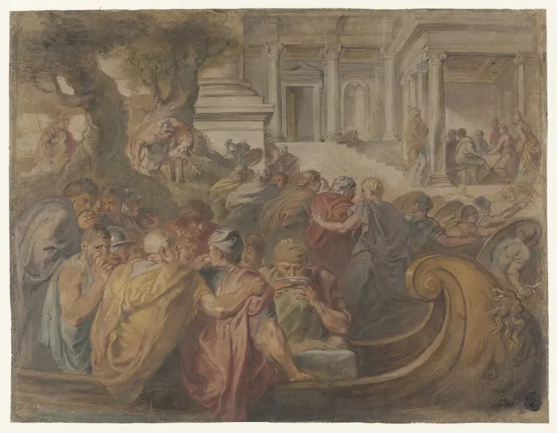 Aankomst van Odysseus en metgezellen bij Circe Wall Art by Unknown - High-Resolution Digital Print