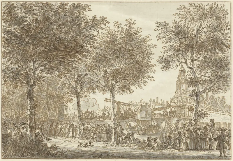 Aankomst van Willem V en Wilhelmina van Pruisen bij de Haarlemmerpoort, 1768 Wall Art by Simon Fokke - High-Resolution Digital Print