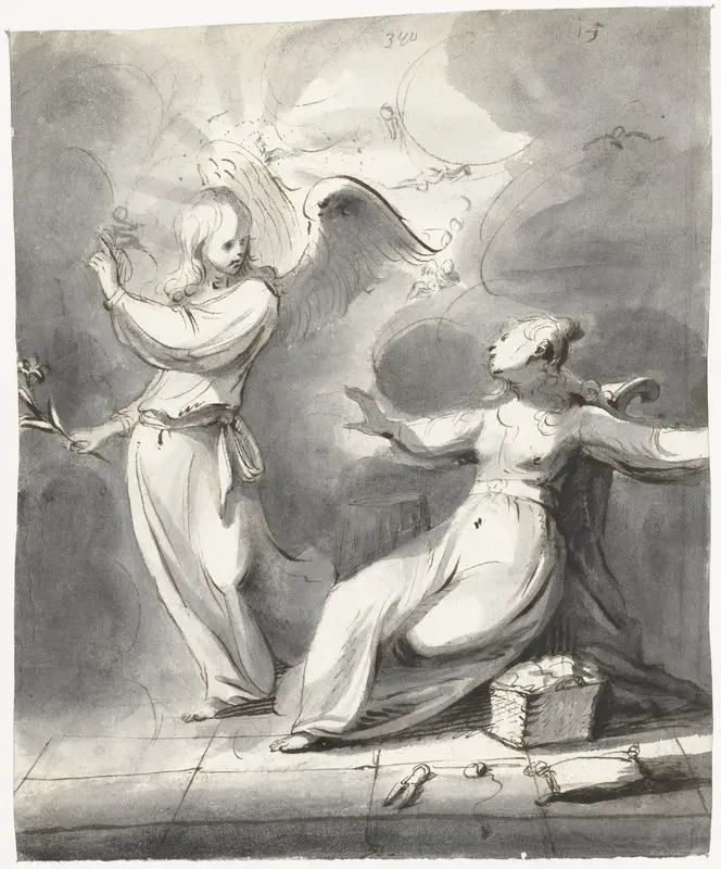 Aankondiging van de geboorte van Christus Wall Art by Moses ter Borch - High-Resolution Digital Print