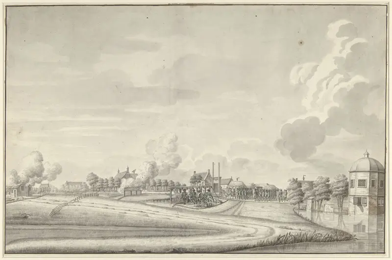 Aanval van de Pruisen onder de Hertog van Brunswijk op Amstelveen, 1 oktober 1787 Wall Art by Jean George Teissier - High-Resolution Digital Print