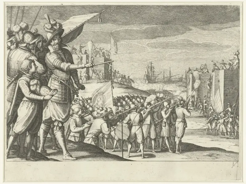 Aanval van de troepen van Ferdinando I de' Medici op twee Turkse forten Wall Art by Jacques Callot - High-Resolution Digital Print