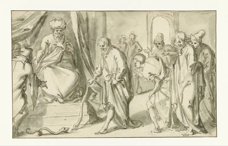 Aärons staf verslindt de slang van de Egyptische tovenaars Wall Art by Unknown - High-Resolution Digital Print