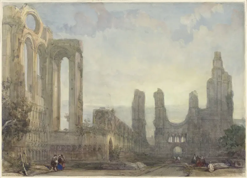 Abdijruïne van Aberbrothwick bij avond Wall Art by Unknown - High-Resolution Digital Print