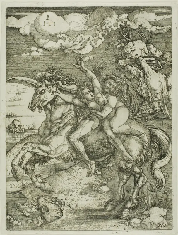 Abduction of Proserpine on a Unicorn Wall Art by Hieronymous Hopfer - High-Resolution Digital Print