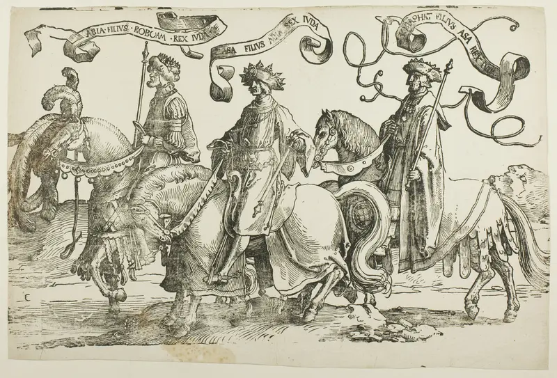 Abijah, Asa, Jehosafat, plate two, from The Twelve Kings of Israel
