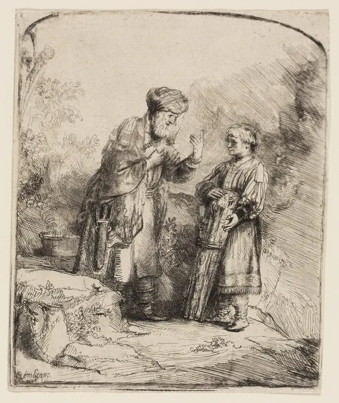 Abraham and Isaac Wall Art by Rembrandt van Rijn - High-Resolution Digital Print