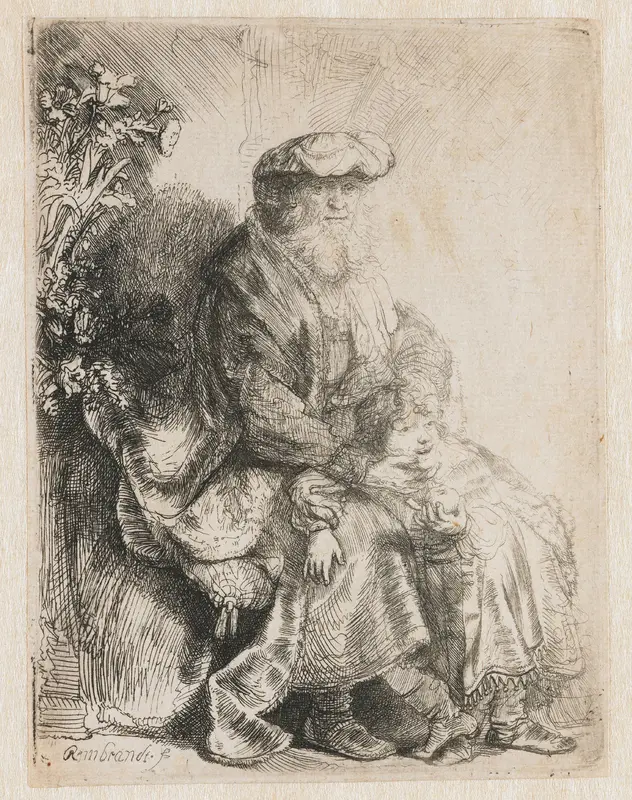 Abraham caressing Isaac Wall Art by Unknown - High-Resolution Digital Print
