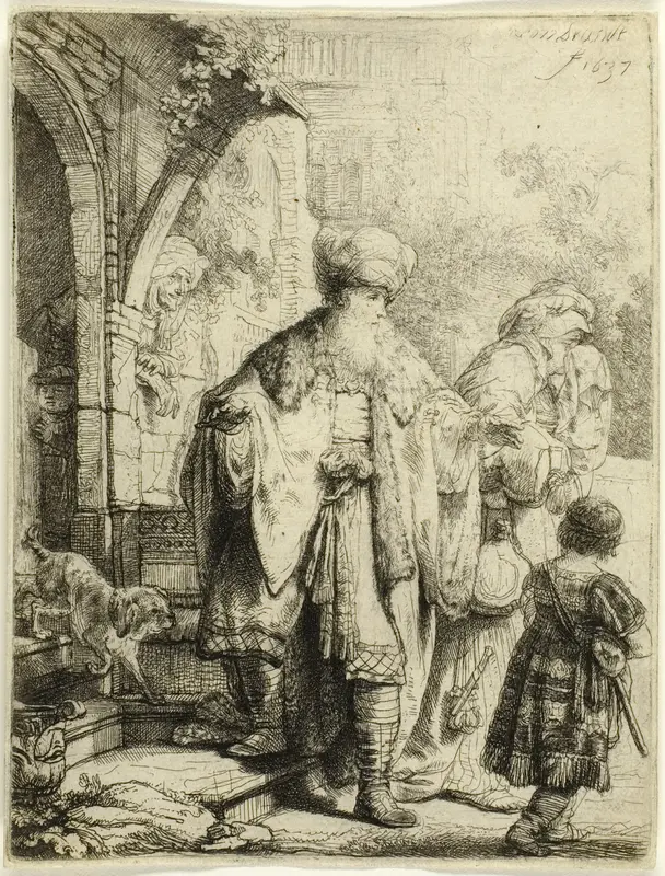 Abraham Casting out Hagar and Ishmael Wall Art by Rembrandt van Rijn - High-Resolution Digital Print