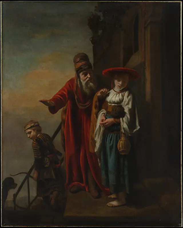 Abraham Dismissing Hagar and Ishmael Wall Art by Nicolaes Maes - High-Resolution Digital Print