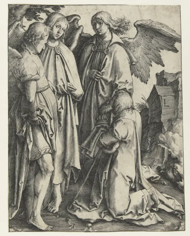 Abraham en de drie engelen Wall Art by Unknown - High-Resolution Digital Print