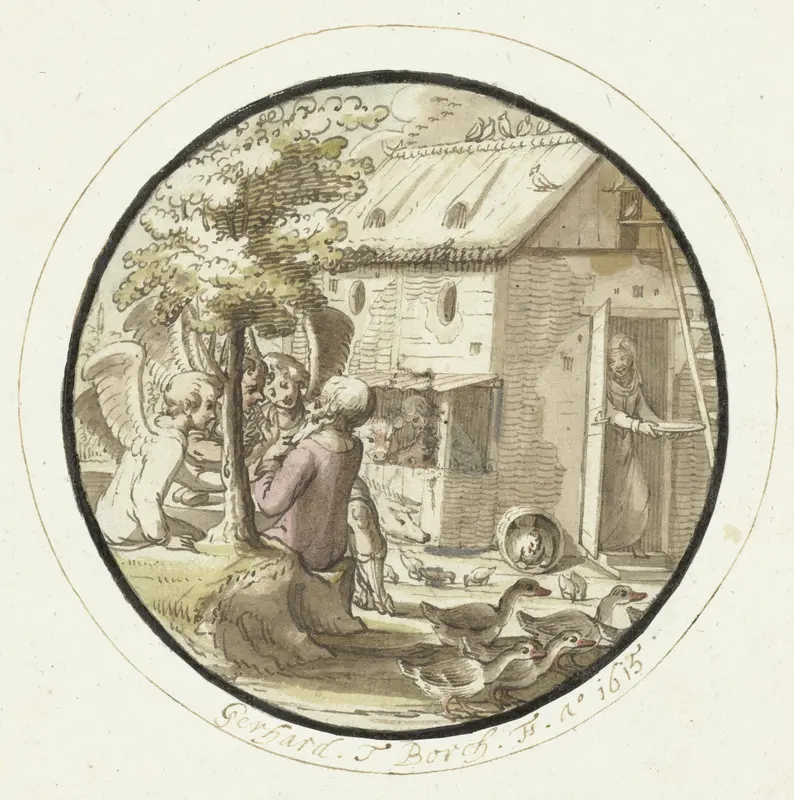 Abraham en de engelen Wall Art by Unknown - High-Resolution Digital Print