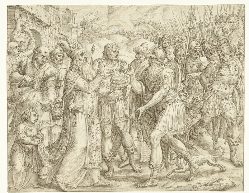 Abraham en Melchisedek Wall Art by Gerard van Groeningen - High-Resolution Digital Print
