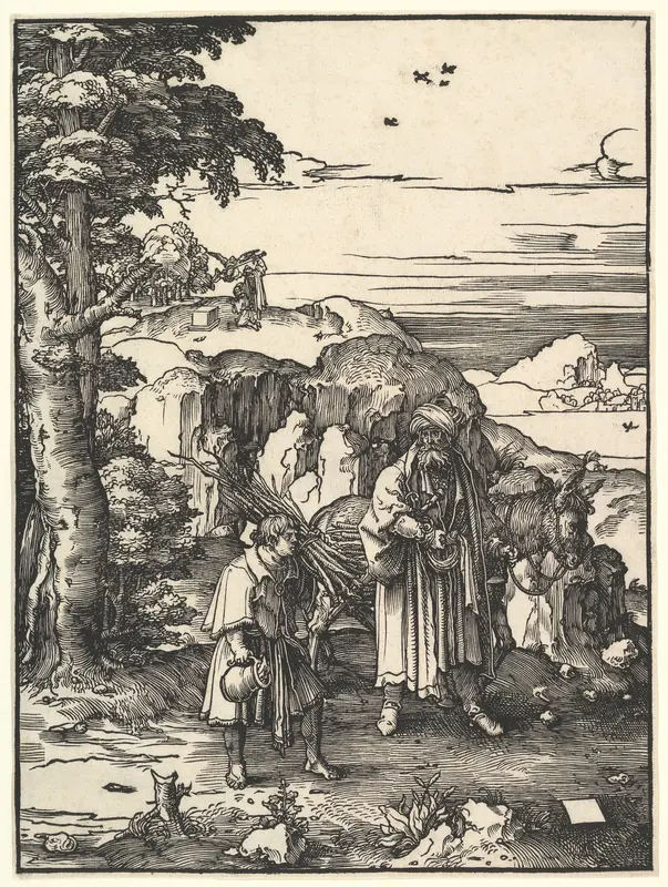 Abraham Going to Sacrifice Isaac Wall Art by Lucas van Leyden - High-Resolution Digital Print